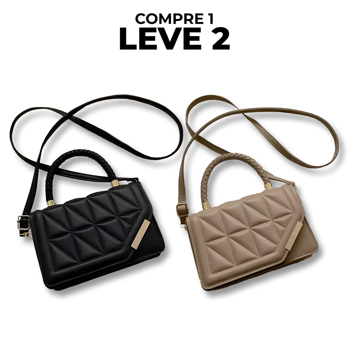 Bolsa de Couro Feminina Jasmine | Compre 1 Leve 2